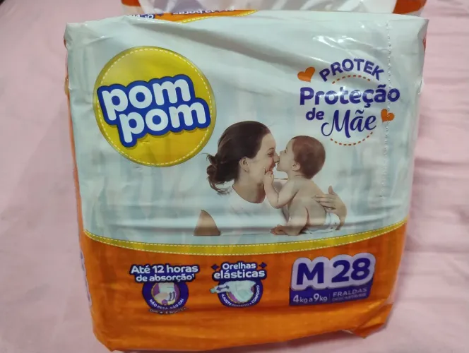3 pacotes Fraldas Pompom tamanho M