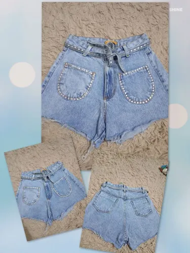 Shortinho Jeans Cintura alta