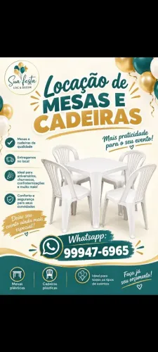 Aluguel de mesas e cadeiras