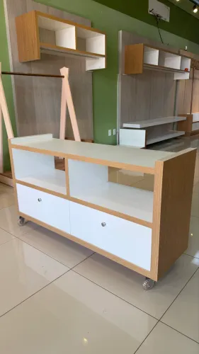 Rack com 2 gavetas e rodas