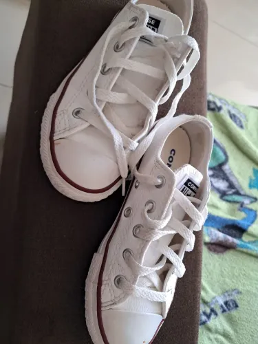 Tênis Allstar couro branco