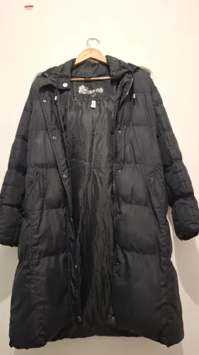 Casaco Feminino Acolchoado Denim Co. Original com Capuz e Pelo Sintético