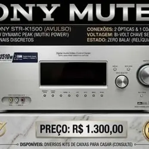 Receiver Sony MUTEKI STR-K1500 - 1510W Estado de Zero 6.1 Canais