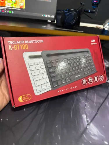 Teclado C3Tech K-BT100 Bluetooth Sem Fio Multi-Device Recarregável ABNT2