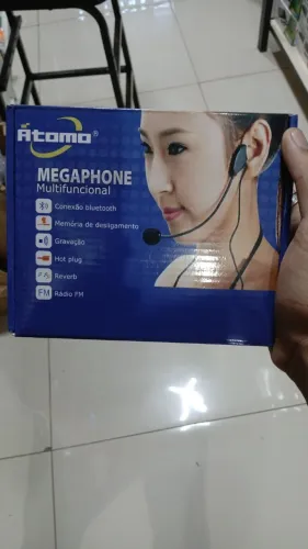 Megaphone multifuncional com conexão Bluetooth,gravação,reverb e rádio FM