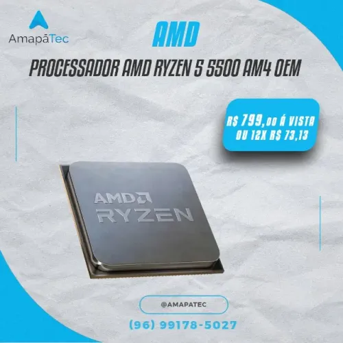Processador  Amd Ryzen 5 5500 Am4 Oem