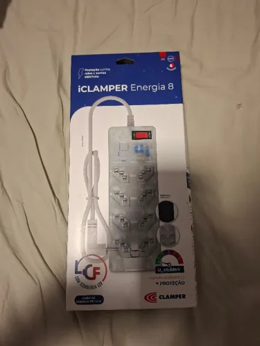 Filtro de Linha DPS iClamper 8 Tomadas Transparente