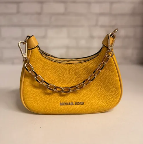 Bolsa Michael Kors Original Amarela Com Corrente Pouco Uso