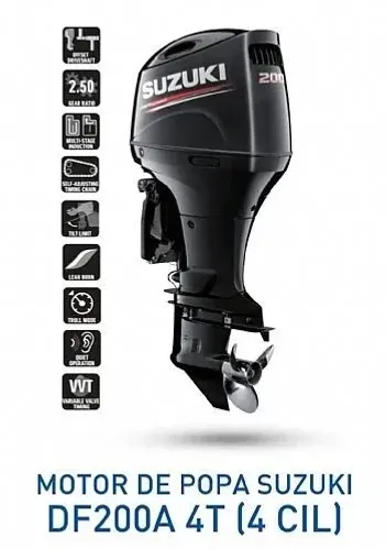 Motor Suzuki 200HP AZX 4Tempos - Motor de Popa Novo