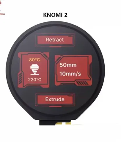 Tela circular BIGTREETECH KNOMI de 1,28 polegadas para impressoras 3D Klipper Voron V2.4 e