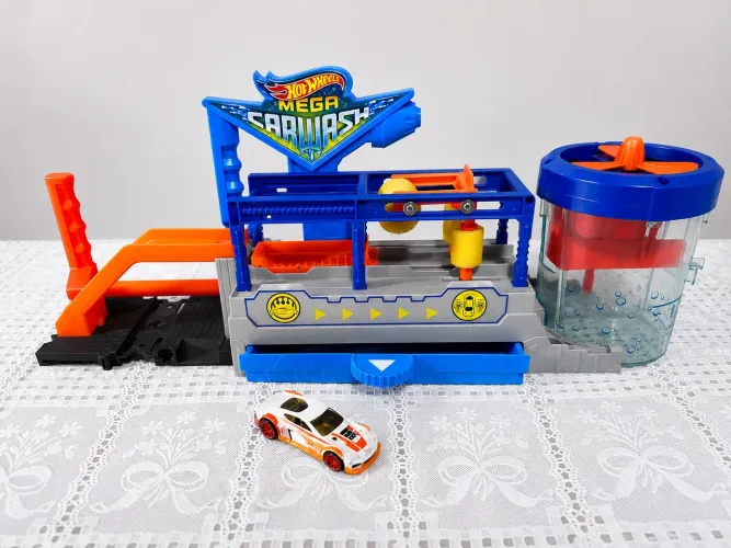 Hot Wheels Mega Carwash - Lava Rápido Radical Completo + Carrinho