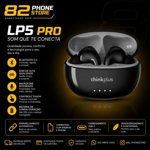 Fone Lenovo LP5 Pro Lacrado Entrega Grátis 