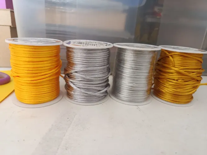 Kit 4 Rolos Fio De Rato 2mm Cordão De Cetim NYBC - Artesanato
