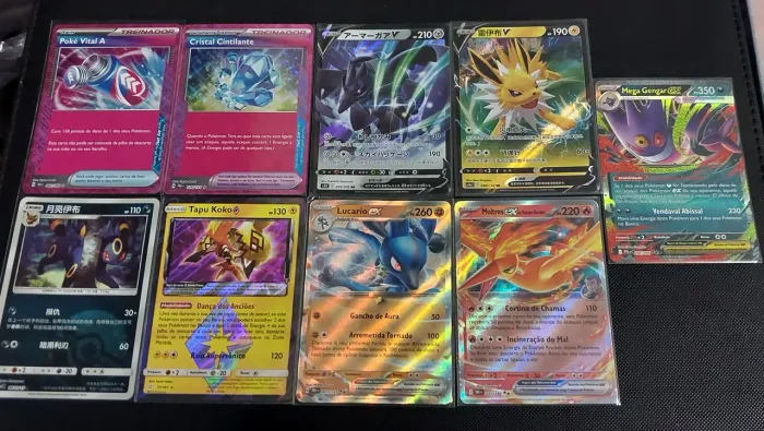 Lote de 9 cartas Pokémon idiomas  variados 