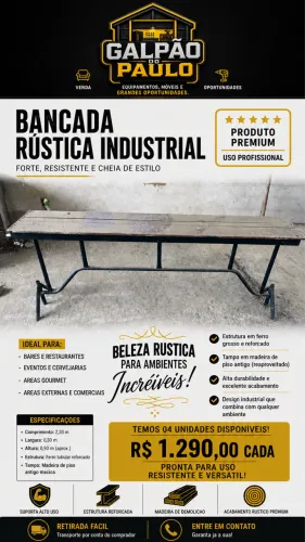 BANCADA RUSTICA INDUSTRIAL