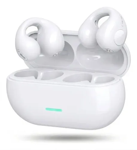 Fone De Ouvido Condução Óssea Bluetooth 5.3 Sem Fio Clip Ows Branco