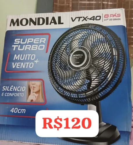 Ventilador Mondial, 40cm, 8 pás, R$ 120