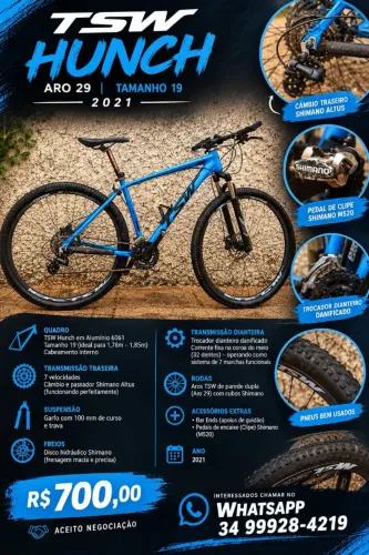 ? BIKE TSW HUNCH ARO 29 À VENDA! ?
