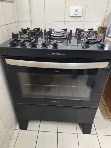 Fogao atlas 5 bocas agile up glass 