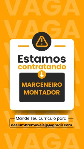 Vaga para marceneiro e montador