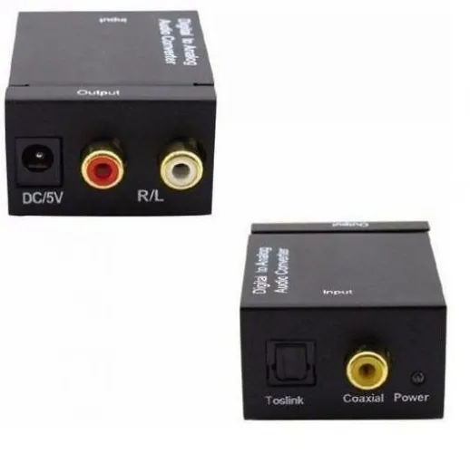 Adaptador Conversor Óptico Toslink E Coaxial S/pdif Para Rca