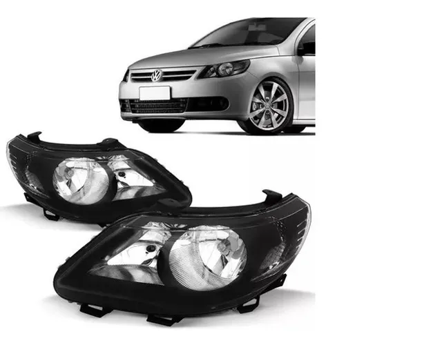 Par Farol Mascara Negra Foco Duplo Gol Saveiro Voyage G5