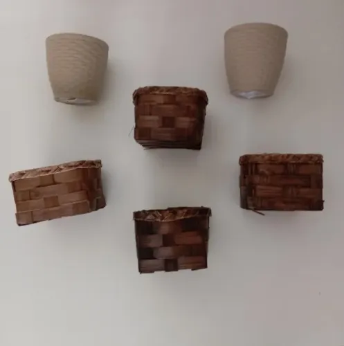 Kit de Cachepôs Rústicos 