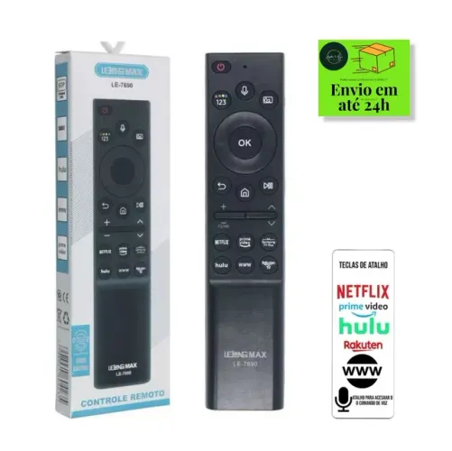 Controle remoto compatível com TV Samsung Smart com comando de voz 