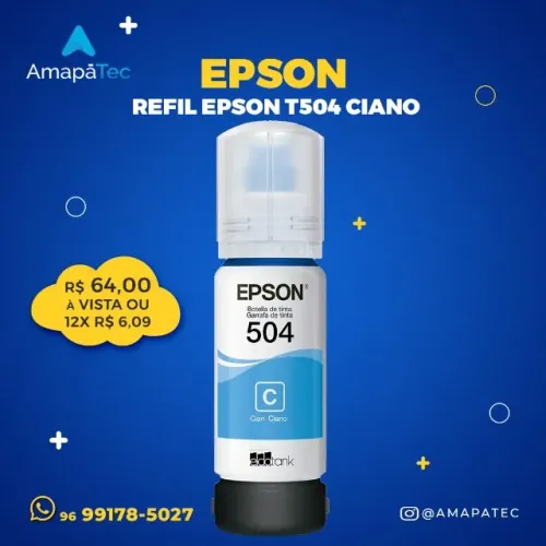 Garrafa para Ecotank ciano 504 Epson