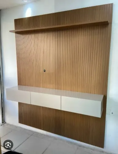 Painel 3D ripado com nicho curitiba 