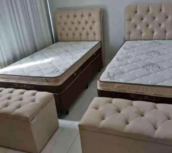 Camas Box Solteiro com Cabeceira Estilo