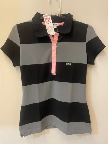 Polo Lacoste Listrada Feminina