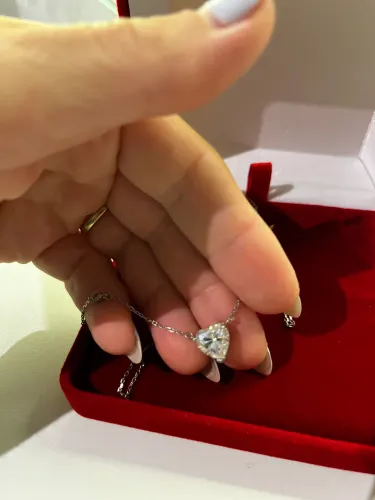 Colar coração moissanite Voga by EC