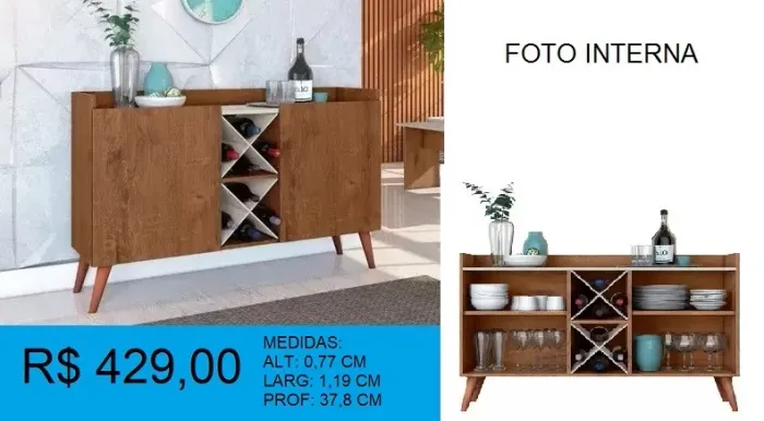 Aparador Bar buffet -2 Entrega e montagem gratis