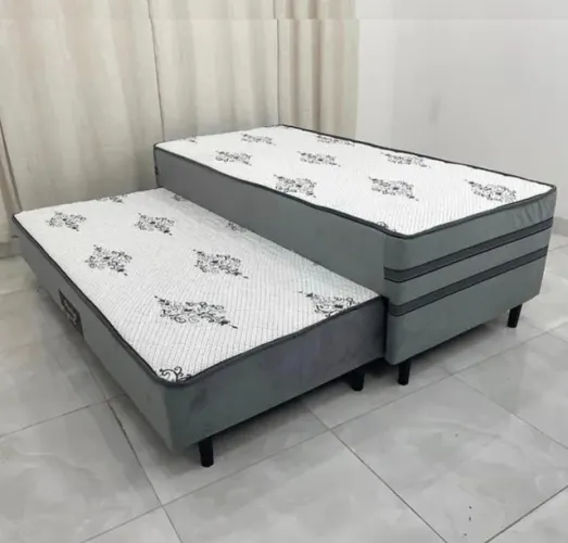 Cama Box Solteiro com Auxiliar Prestige Molas Ensacadas- Produto Novo Entrega Rápida