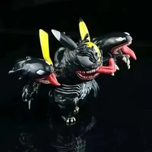 Pikachu Venom entre Marvel e pokemon action figure de coleção 4,3cm