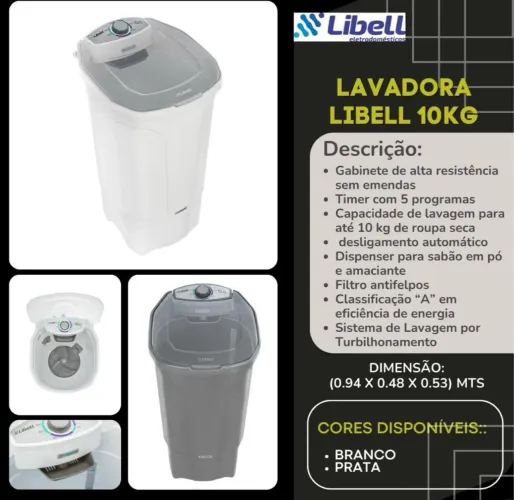 Lavadora Libell 10kg - Alta Resistência e Eficiência promoção 