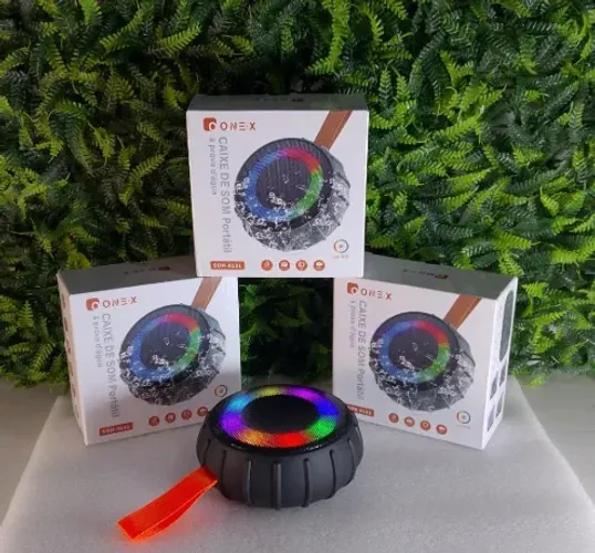 CAIXA DE SOM RGB BLUETOOTH FM 10W ONEX SOM