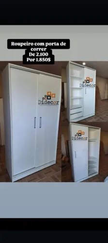 Guarda-Roupa de Correr Branco 2 Portas