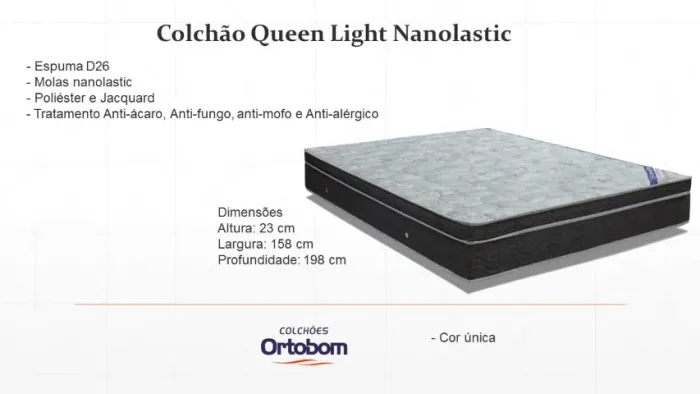 Colchão Queen Nanolastic Ortobom -Entrega Rápida.