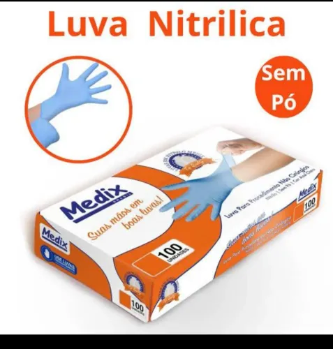 Luva Nitrilica Medix -Cx com 10 cartuchos com 100 Unidades - Sem Pó cx com 