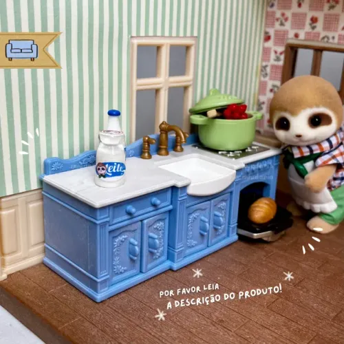 móvel de cozinha | original sylvanian families | importado do japão | bancada com pia, fog