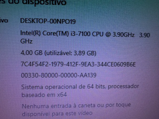 Computador i3 setima geração com ssd semi novo