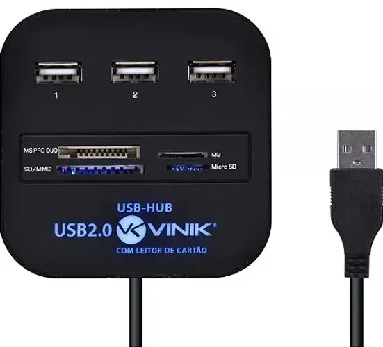 Leitor de Cartão com Hub Usb