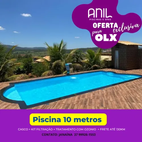 JA - Piscina de fibra com tratamento de ozonio - 10 metros