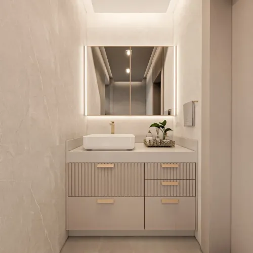 Banheiro sofisticado e moderno - Arquiteta - Designer de Interiores