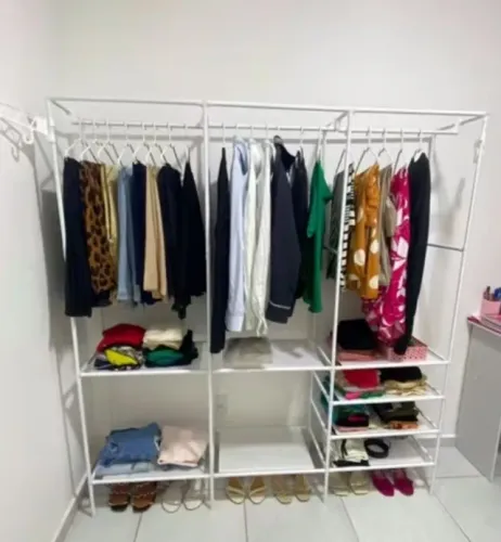 Guarda-Roupa Portátil (Desmontável) / Arara Multifuncional NOVO - cor branca