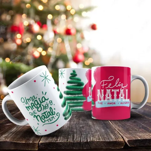 Canecas sublimáticas de Natal