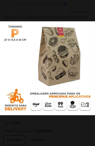 Embalagens para hambúrguer com 250 sacos