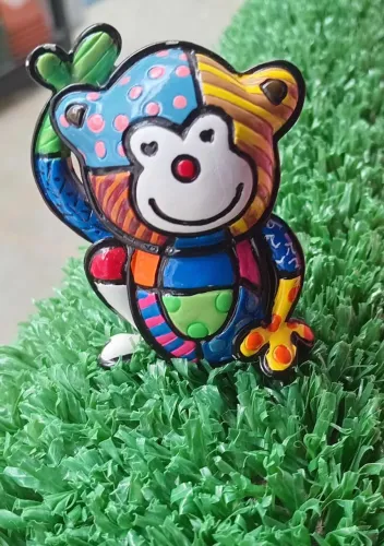 Escultura (reprodução)de Romero Britto - Mini Monkey - Cheeky Monkey em Resina